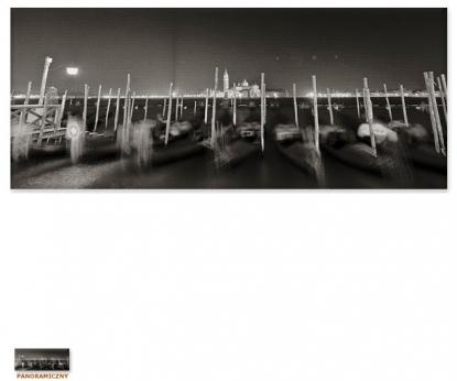 Weneckie gondole nocą [Obrazy / Wenecja w panoramach / Seria]